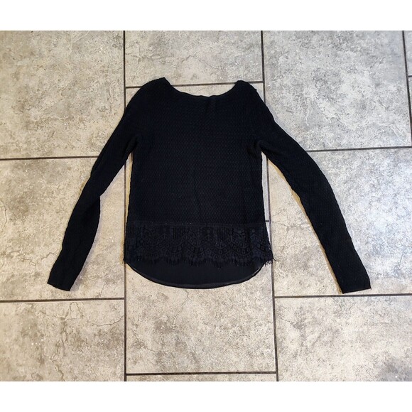 Lucky Brand Sweater Women's Size Small Black Long Sleeve Comfortable Top - Picture 9 of 11